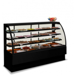 BANCO VETRINA PER ALIMENTI - SERVIZIO ASSISTITO - 3 MENSOLE IN VETRO - ILLUMINAZIONE INTERNA- VETRI FRONTALI APRIBILI-NORMA CE
