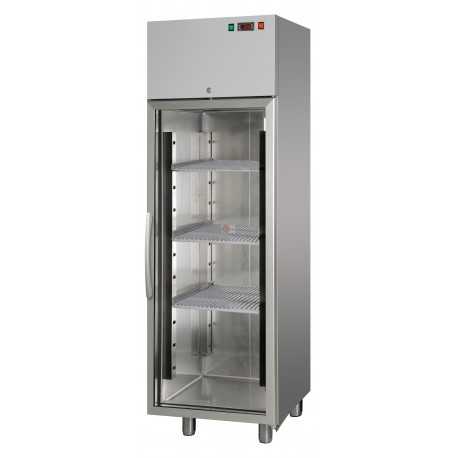 ARMADIO FRIGO - CAPACITA' 400 LITRI - INTERAMENTE IN ACCIAIO INOX AISI 304 - GASTRONORM GN 1/1 (530 X 325 mm) - 1 PORTA IN VETRO CHIUSURA AUTOMATICA - ILLUMINAZIONE NEON INTERNA - TEMPERATURA 0°/+10° - REFRIGERAZIONE VENTILATA - SBRINAMENTO AUTOMATICO - DIMENSIONI CM L60 X P62 X H 190/208 ARMADIO FRIGO - CAPACITA' 400 LITRI - INTERAMENTE IN ACCIAIO INOX AISI 304 - GASTRONORM GN 1/1 (530 X 325 mm) - 1 PORTA IN VETRO CHIUSURA AUTOMATICA - ILLUMINAZIONE NEON INTERNA - TEMPERATURA 0°/+10° - REFRIGERAZIONE VENTILATA - SBRINAMENTO AUTOMATICO - DIMENSIONI CM L60 X P62 X H 190/208