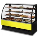 BANCO VETRINA PER ALIMENTI - SERVIZIO ASSISTITO - 3 MENSOLE IN VETRO - ILLUMINAZIONE INTERNA- VETRI FRONTALI APRIBILI-NORMA CE