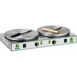CREPIERA ELETTRICA - N.2 PIANI COTTURA Ø 400 mm-POTENZA 2750+2750 W TRIFASE- DIMENSIONI CM L81 X P47 X H12