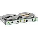 CREPIERA ELETTRICA - N.2 PIANI COTTURA Ø 400 mm-POTENZA 2750+2750 W TRIFASE- DIMENSIONI CM L81 X P47 X H12