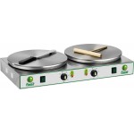 CREPIERA ELETTRICA - N.2 PIANI COTTURA Ø 400 mm-POTENZA 2750+2750 W TRIFASE- DIMENSIONI CM L81 X P47 X H12