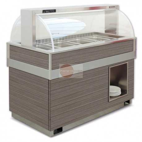 ISOLA BUFFET REFRIGERATA - CAPPA AD ALTA TRASPARENZA APRIBILE SUI LATI - COSTRUZIONE ACCIAIO INOX - PANNELLI MULTISTRATO FINITURA IN LEGNO - COLORE PINO ARTICO - ILLUMINAZIONE LED - REFRIGERAZIONE STATICA - SBRINAMENTO AUTOMATICO - TEMPERATURA +4°/+10° ISOLA BUFFET REFRIGERATA - CAPPA AD ALTA TRASPARENZA APRIBILE SUI LATI - COSTRUZIONE ACCIAIO INOX - PANNELLI MULTISTRATO FINITURA IN LEGNO - COLORE PINO ARTICO - ILLUMINAZIONE LED - REFRIGERAZIONE STATICA - SBRINAMENTO AUTOMATICO - TEMPERATURA +4°/+10°