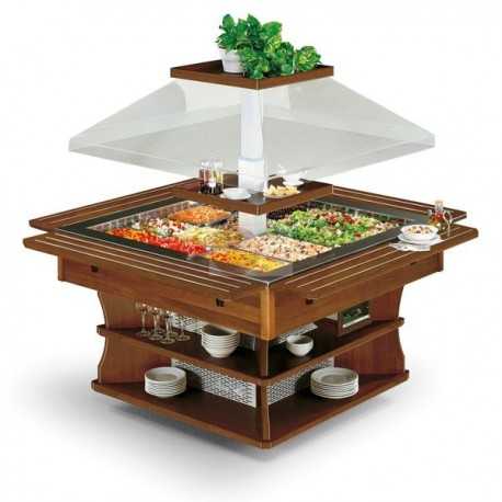 ISOLA BUFFET REFRIGERATA - STRUTTURA ESTERNA IN LEGNO - VASCA IN ACCIAIO INOX - CAPPA MOTORIZZATA - ILLUMINAZIONE LED - TEMPERATURA +4°/+10° - REFRIGERAZIONE STATICA - SBRINAMENTO AUTOMATICO ISOLA BUFFET REFRIGERATA - STRUTTURA ESTERNA IN LEGNO - VASCA IN ACCIAIO INOX - CAPPA MOTORIZZATA - ILLUMINAZIONE LED - TEMPERATURA +4°/+10° - REFRIGERAZIONE STATICA - SBRINAMENTO AUTOMATICO