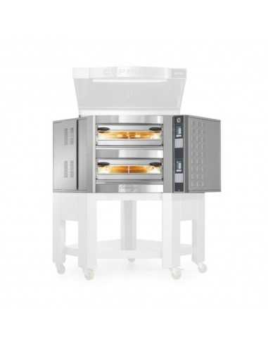 FORNO ELETTRICO  ANGOLARE CUPPONE CARAVAGGIO - SISTEMA DI CONTROLLO TOUCH SCREEN - 1 CAMERA DI COTTURA - CAPACITA'  5 PIZZE DA 35 CM - POTENZA 9,7 KW
