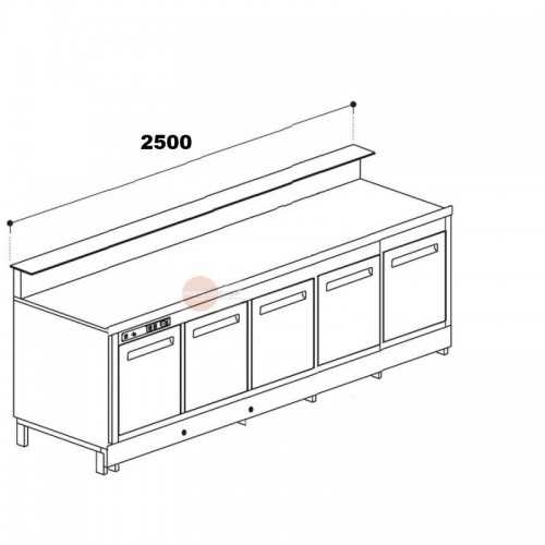 BANCO BAR REFRIGERATO 5 PORTE CON MOTORE INCLUSO