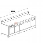 BANCO BAR REFRIGERATO 5 PORTE CON MOTORE INCLUSO