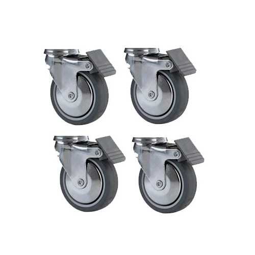 KIT 4 RUOTE Ø 120 MM DI CUI 2 CON FRENO KIT 4 RUOTE Ø 120 MM DI CUI 2 CON FRENO