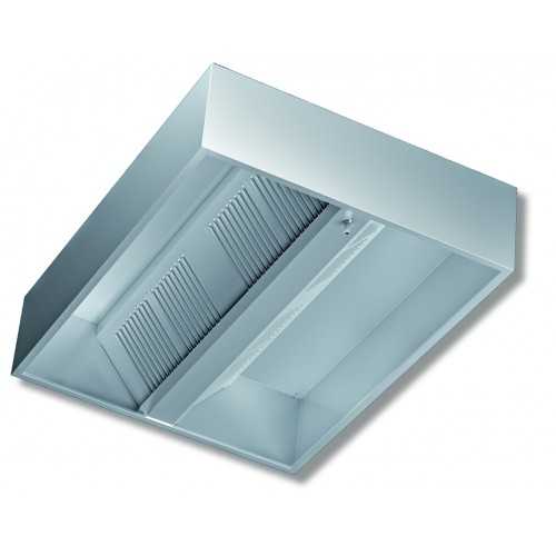 CAPPA CUBICA CENTRALE IN ACCIAIO INOX