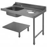 Lavello uscita laterale destra lavastoviglie con foro sbarazzo - 120x71.5x85