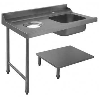 Lavello entrata laterale sinistra lavastoviglie con foro sbarazzo - 120x71.5x85