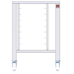 Tavolo in AISI 430 con ruote e supporti universali (capacità: 6 teglie 2/3 GN o 425 x 340 mm) - dimensioni 610 x 630 x 883 mm