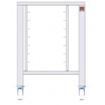 Tavolo in AISI 430 con ruote e supporti universali (capacità: 6 teglie 2/3 GN o 425 x 340 mm) - dimensioni 610 x 630 x 883 mm