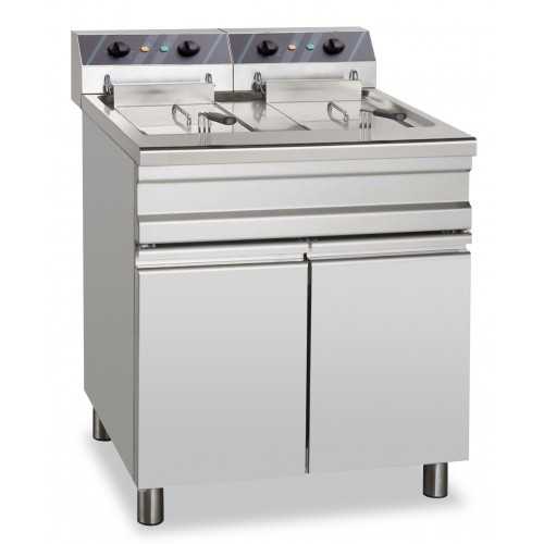 FRIGGITRICE ELETTRICA MONOBLOCCO 2 VASCHE 18/20 + 18/20 LT