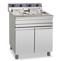 FRIGGITRICE ELETTRICA MONOBLOCCO 2 VASCHE 18/20 + 18/20 LT