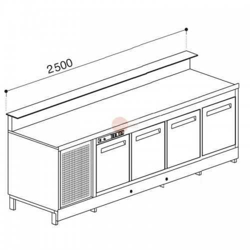 BANCO BAR REFRIGERATO 4 PORTE VENTILATO