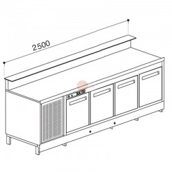 BANCO BAR REFRIGERATO 4 PORTE VENTILATO