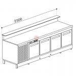 BANCO BAR REFRIGERATO 4 PORTE VENTILATO