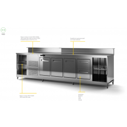 BANCO BAR REFRIGERATO 4 PORTE VENTILATO