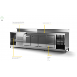 BANCO BAR REFRIGERATO 4 PORTE VENTILATO