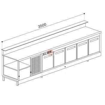 BANCO BAR REFRIGERATO CON 5 PORTE