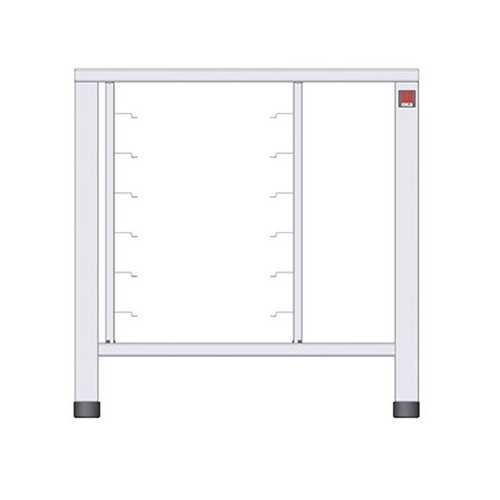 Tavolo fisso in AISI 430 con supporti (capacità: 6 teglie 1/1 GN o 600 x 400 mm) AISI 430 - dimensioni 785 x 670 x 791 mm
