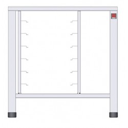 Tavolo fisso in AISI 430 con supporti (capacità: 6 teglie 1/1 GN o 600 x 400 mm) AISI 430 - dimensioni 785 x 670 x 791 mm
