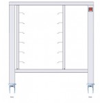 Tavolo in AISI 430 con ruote e supporti universali (capacità: 6 teglie 1/1 GN o 600 x 400 mm) - dimensioni 785 x 670 x 883 mm