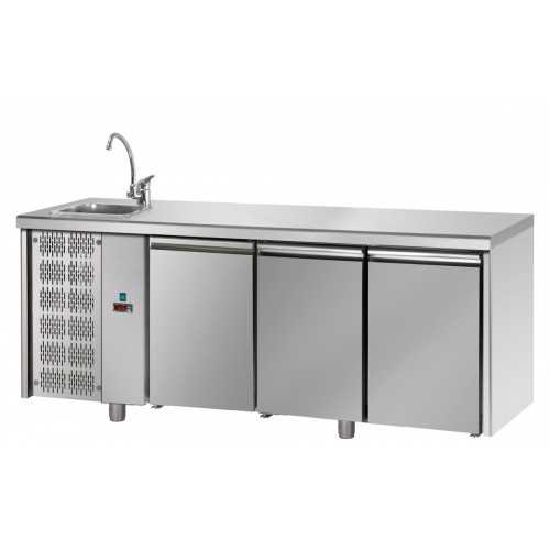 TAVOLO REFRIGERATO 3 PORTE CON LAVELLO