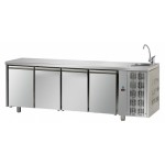 TAVOLO REFRIGERATO 4 PORTE CON LAVELLO
