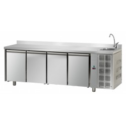 TAVOLO REFRIGERATO 4 PORTE CON LAVELLO