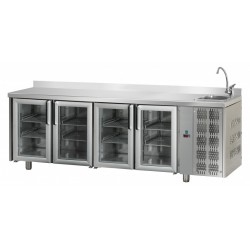 TAVOLO REFRIGERATO 4 PORTE IN VETRO