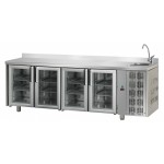 TAVOLO REFRIGERATO 4 PORTE IN VETRO