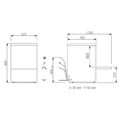 LAVASTOVIGLIE PROFESSIONALE SOTTOBANCO CESTO 50X60 cm
