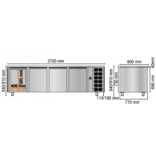 TAVOLO REFRIGERATO 4 PORTE...