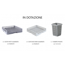 LAVASTOVIGLIE PROFESSIONALE CON ADDOLCITORE CESTO 50 X 50 cm