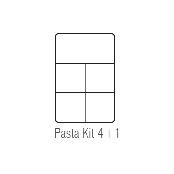 PASTA KIT 4+1 - completo di 4 cestelli GN 1/6 e 1 cestello GN 1/3 con coperchio