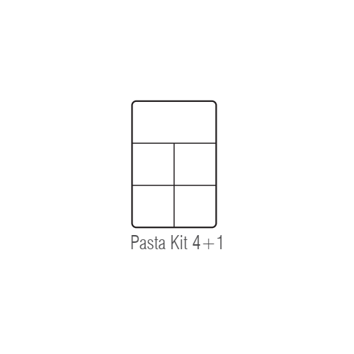 PASTA KIT 4+1 - completo di 4 cestelli GN 1/6 e 1 cestello GN 1/3 con coperchio