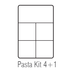 PASTA KIT 4+1 - completo di 4 cestelli GN 1/6 e 1 cestello GN 1/3 con coperchio