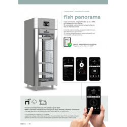 ARMADIO FROLLATURA PESCE PANORAMA-CAPACITA' 90 KG-TEMPERATURA 0°/+10°-UMIDITA' 40%-90%-LAMPADE U.V.-TOUCH SCREEN-TECNOLOGIA 4.0