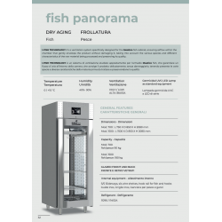 ARMADIO FROLLATURA PESCE PANORAMA-CAPACITA' 90 KG-TEMPERATURA 0°/+10°-UMIDITA' 40%-90%-LAMPADE U.V.-TOUCH SCREEN-TECNOLOGIA 4.0