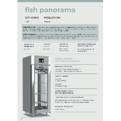 ARMADIO FROLLATURA PESCE PANORAMA-CAPACITA' 180 KG-TEMPERATURA 0°/+10°-UMIDITA' 40%-90%-LAMPADE U.V.-TOUCH SCREEN-TECNOLOGIA 4.0