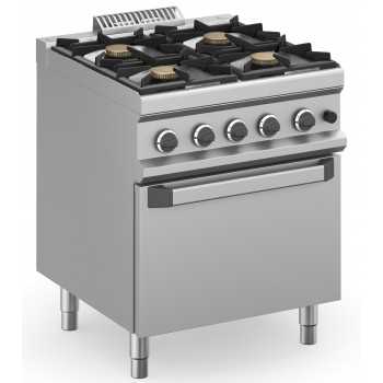 CUCINA 4 FUOCHI PROFESSIONALE A GAS CON FORNO A GAS