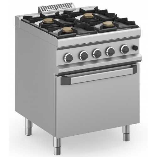 CUCINA 4 FUOCHI PROFESSIONALE A GAS CON FORNO A GAS