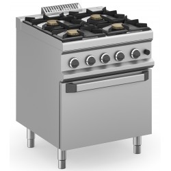 CUCINA 4 FUOCHI PROFESSIONALE A GAS CON FORNO A GAS