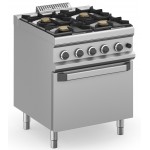 CUCINA 4 FUOCHI PROFESSIONALE A GAS CON FORNO A GAS