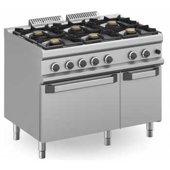 CUCINA A GAS 6 FUOCHI CON FORNO A GAS