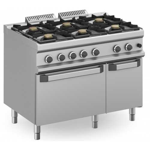 CUCINA A GAS 6 FUOCHI CON FORNO A GAS