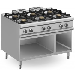 CUCINA PROFESSIONALE 6 FUOCHI A GAS PROFONDITA 90