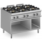 CUCINA PROFESSIONALE 6 FUOCHI A GAS PROFONDITA 90
